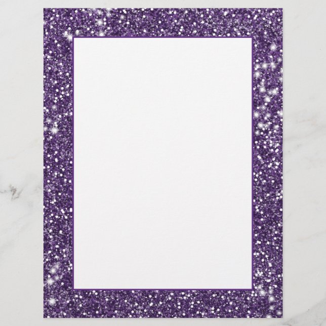 Falsk lila glittertextur look brevhuvud (Framsida)