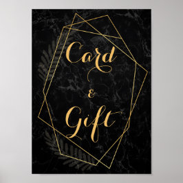 Falsk marmor Geometrisk kort & present Poster