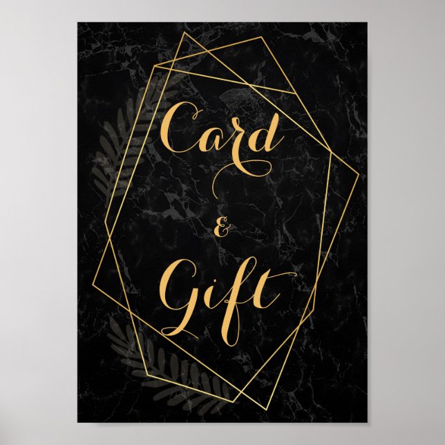 Falsk marmor Geometrisk kort & present Poster (Framsidan)