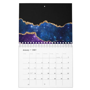 Falsk marmorerad agatsten galax glittrande skinand kalender