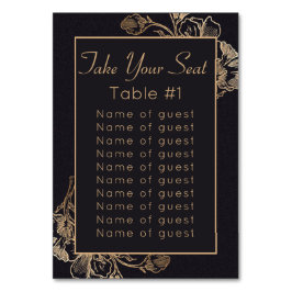 Falsk metallisk blomsterdesign Bröllop Bordsnummer