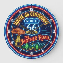 Falsk Neon Moder Väg Route 66 Hundraårsjubileum