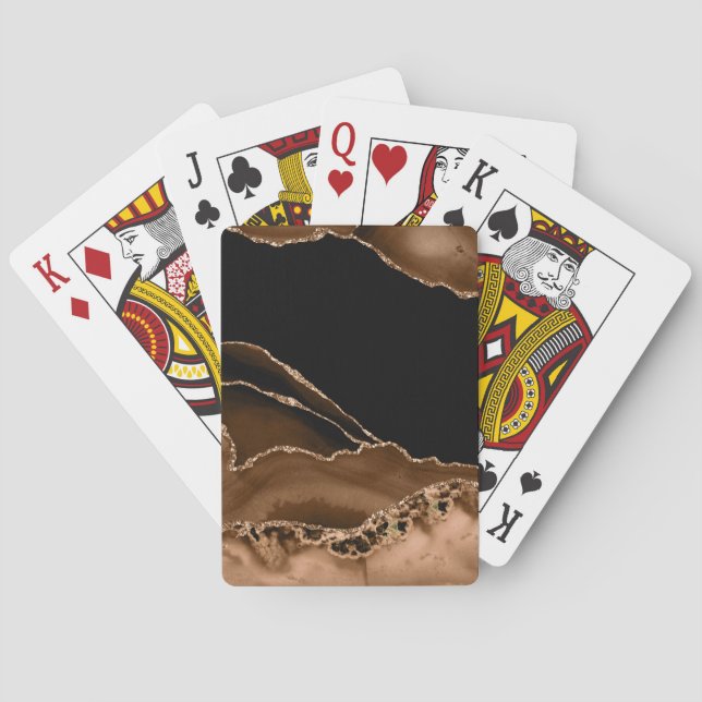 Falsk Ökenbrun Marmorerad Agat Modern Sten Casinokort (Baksidan)