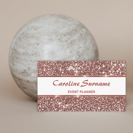 Falsk Rosa Guld Glitter Evenemangsplanerare Girly  Visitkort