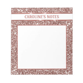 Falsk Rosa Guld Glitter Textur Utseende & Anpassad Anteckningsblock