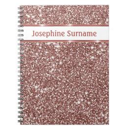 Falsk Rosa Guld Glitter Textur Utseende & Anpassad Anteckningsbok