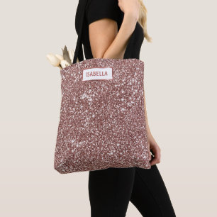 Falsk Rosa Guld Glitter Textur Utseende & Anpassat Tygkasse