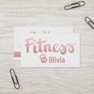 Falsk Rosa Guld Kvinnlig Fitness Personlig Tränare Visitkort