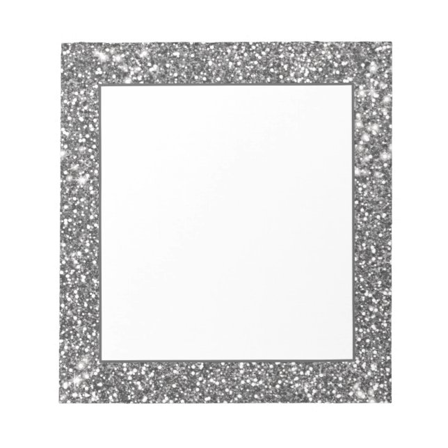 Falsk silvergrå glittertextur liknande design anteckningsblock (Framsida)