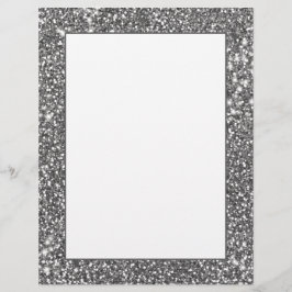 Falsk silvergrå glittertextur liknande design brevhuvud