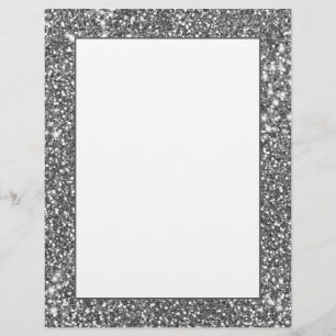 Falsk silvergrå glittertextur liknande design brevhuvud