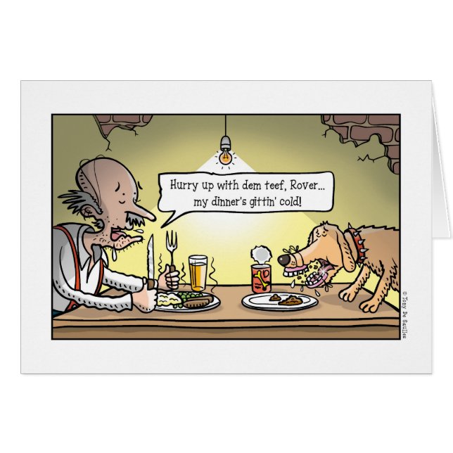 Falsk teef! hälsningskort (Framsidan Horizontal)