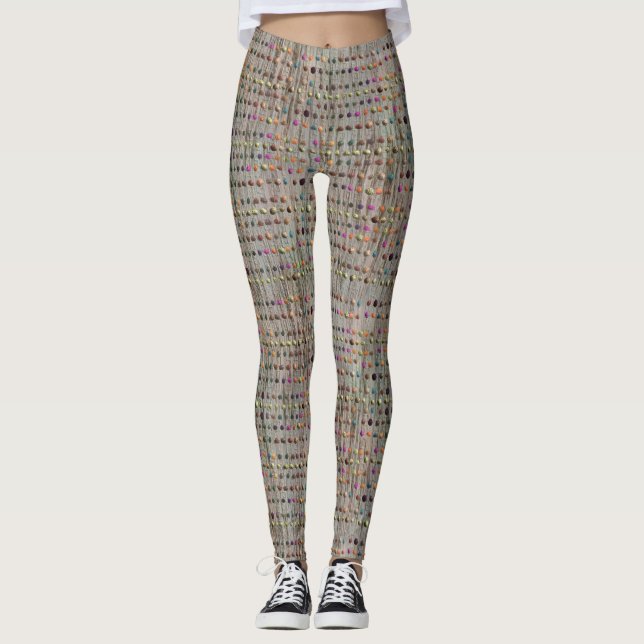 falsk textur med prickmönster leggings (Framsida)