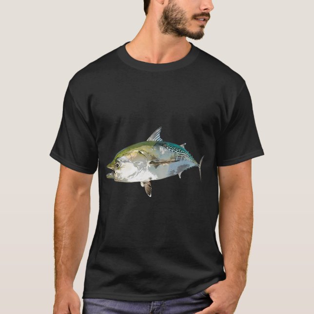 Falsk Tonfisk Färgtryck T Shirt (Framsida)