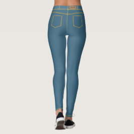 Falska blå jeansleggings leggings