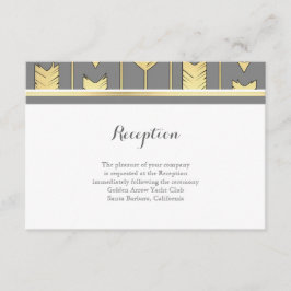 Falska folie gyllene pilar grå bröllopsmottagning tilläggskort