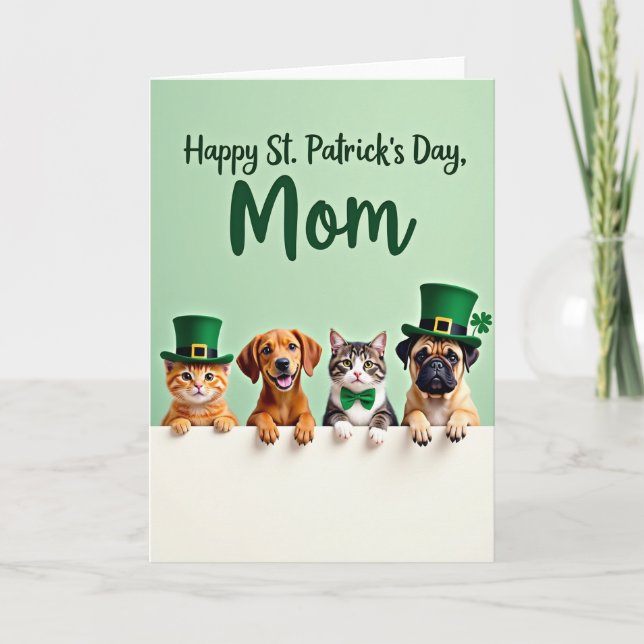 Falska Guld Djur Glad St Patricks Kort (Framsida)