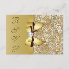 Falska Guld Glitter Slinga RSVP OSA Kort