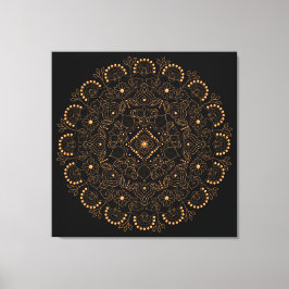 Falska Guld Pärl Ornament Mandala Canvastryck