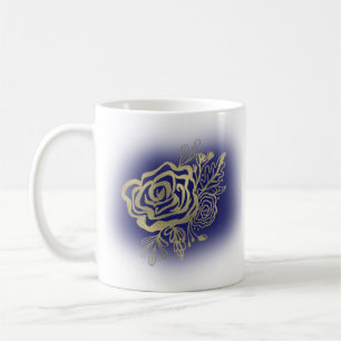 Falska guldfranska rosblommor kaffemugg