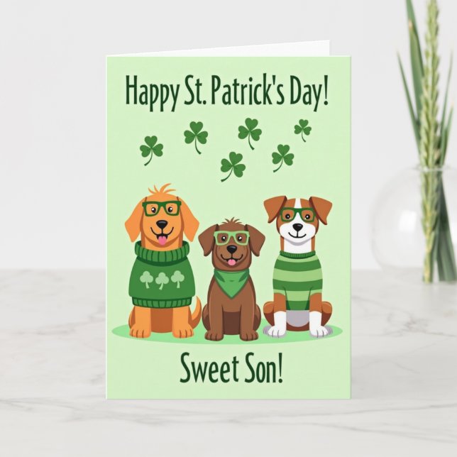 Falska Guldhundar Glad St. Patrick's Dag Kort (Framsida)