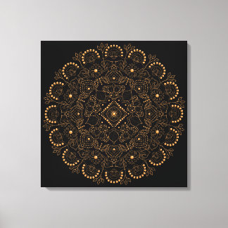 Falska Guldpärlor Mandala Canvastryck