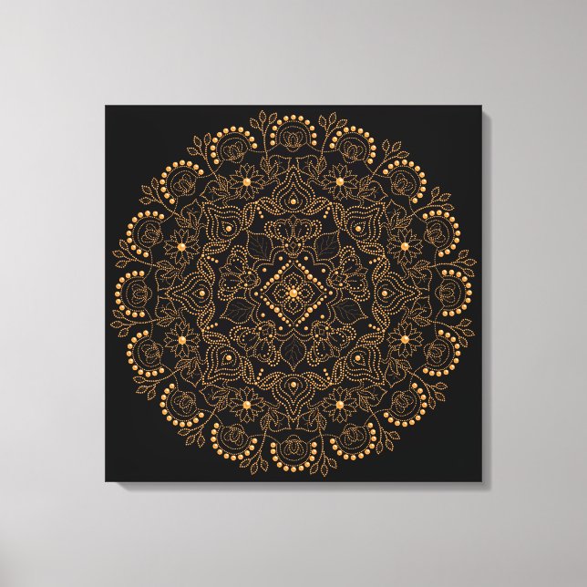 Falska Guldpärlor Mandala Canvastryck (Framsida)