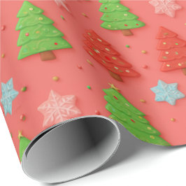 Falska kakor i lera röd julklappsinslagning presentpapper