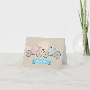 Falska Linne Cyklar Bröllop Tack Kort
