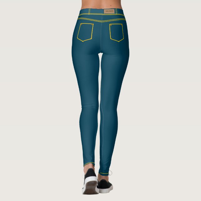 Falska Navy Blå Jean Leggings (Baksida)