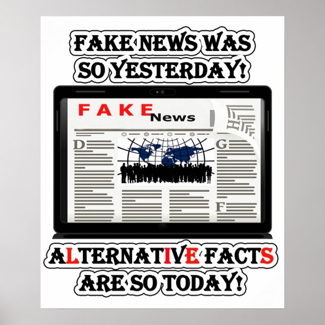 Falska nyheter och alternativa fakta Värde Poster  (Framsidan)