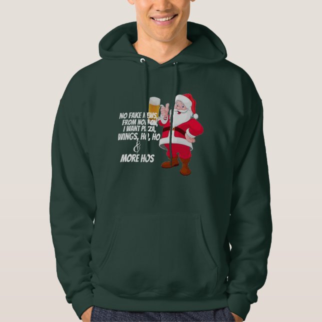 falska nyheter pizzööl älskare ho hotomchristmas hoodie (Framsida)