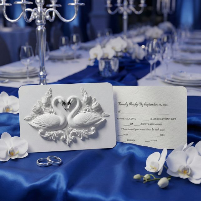 Falska präglade gips svanar Hjärtlindring OSA Kort (Skapare uppladdad)