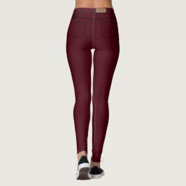Falska röda jeansleggings leggings