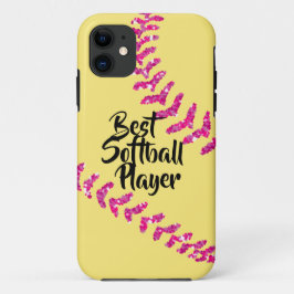 Falska rosa glitter Softball-sydda