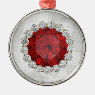 Falska rubiner & diamanter Silver Bokeh Julgransprydnad Metall