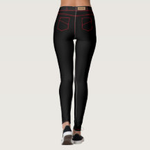 Falska svarta jeansleggings