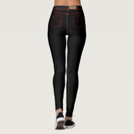 Falska svarta jeansleggings leggings