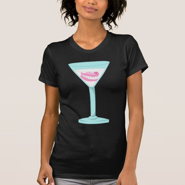 Falska tänder Martini för tandproteser Tee Shirt (Framsida)
