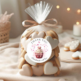 Falska virkade Alla hjärtans dag Cupcake Bageri Ta Runt Klistermärke