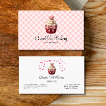 Falska Virkade Kärleks Cupcake Bageri Visitenkort