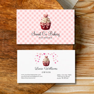 Falska Virkade Kärleks Cupcake Bageri Visitenkort Visitkort