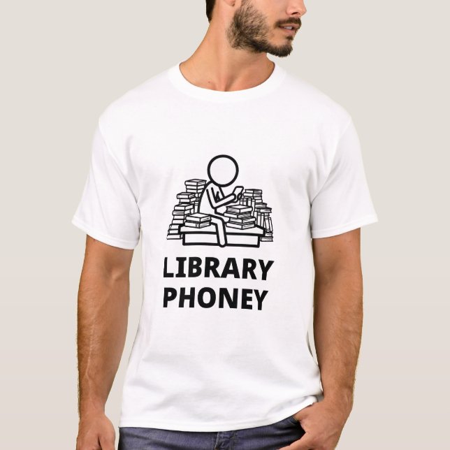 Falskt bibliotek T-shirt (Framsida)