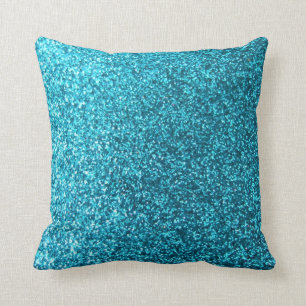 Falskt Blått Glitter Kudde