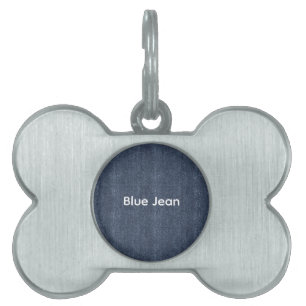 Falskt Denim Blå Jean Födelsedag ID-bricka Husdjur