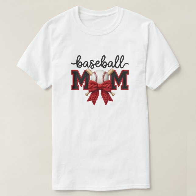 Falskt garn Baseball Mamma Grafik, Virkmönster  T Shirt (Design framsida)