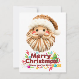 falskt garnmönster, notch-hook-stil, texturerat julkort