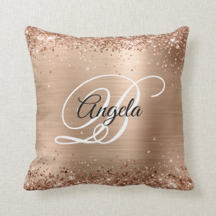 Falskt glänsande blekt koppar glitterfolie fancy m kudde