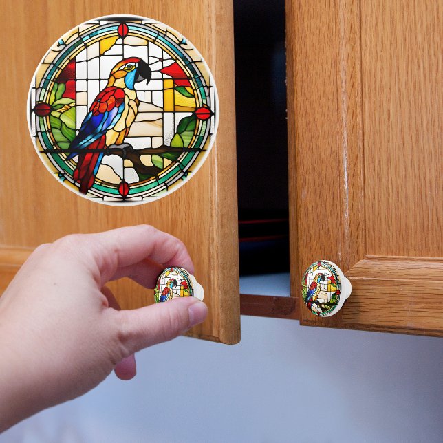 Falskt Glasfärgad Papegoja  Knopp (Skapare uppladdad)