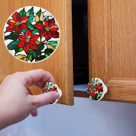 Falskt Glasfärgat Julstjärna Knopp